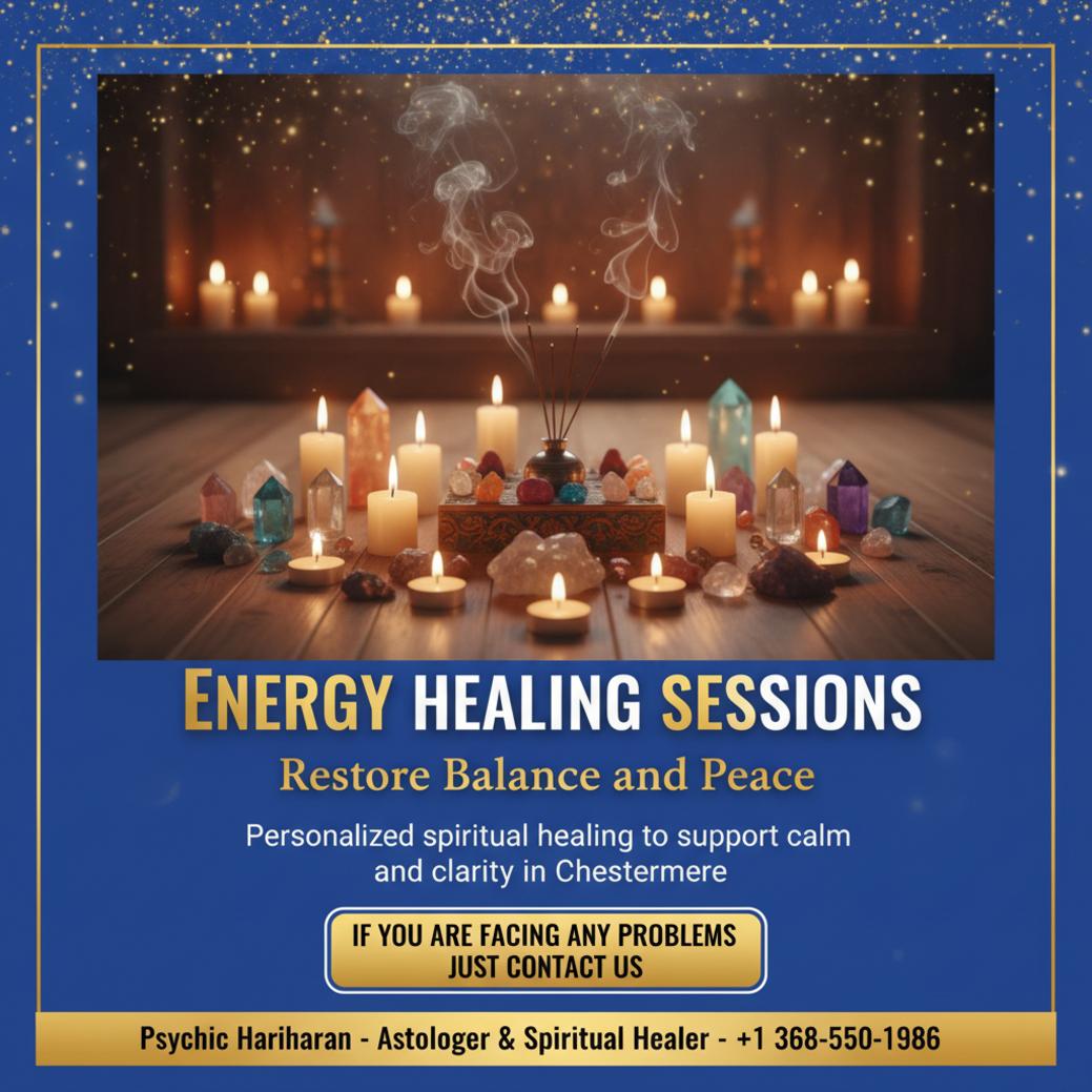 How Energy Healing in Chestermere Can Bring Calm and Clarity Warm spiritual room with candles and crystals for energy healing in Chestermere