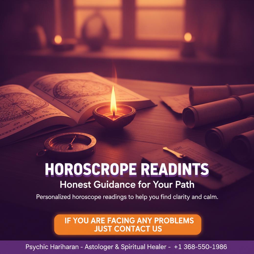 Horoscope reading setup on wooden desk with astrological tools in Red Deer