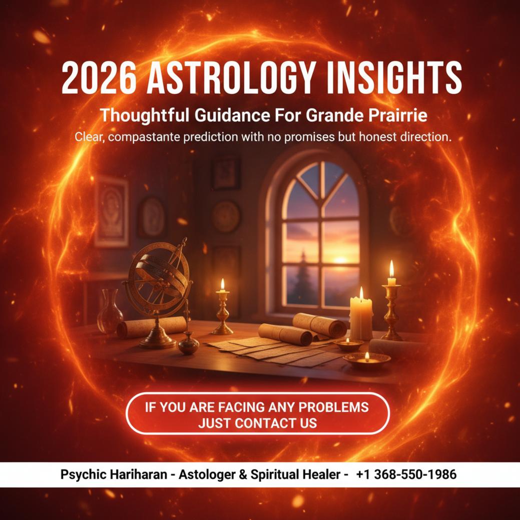 2026 vedic astrology predictions tools on wooden desk in Grande Prairie