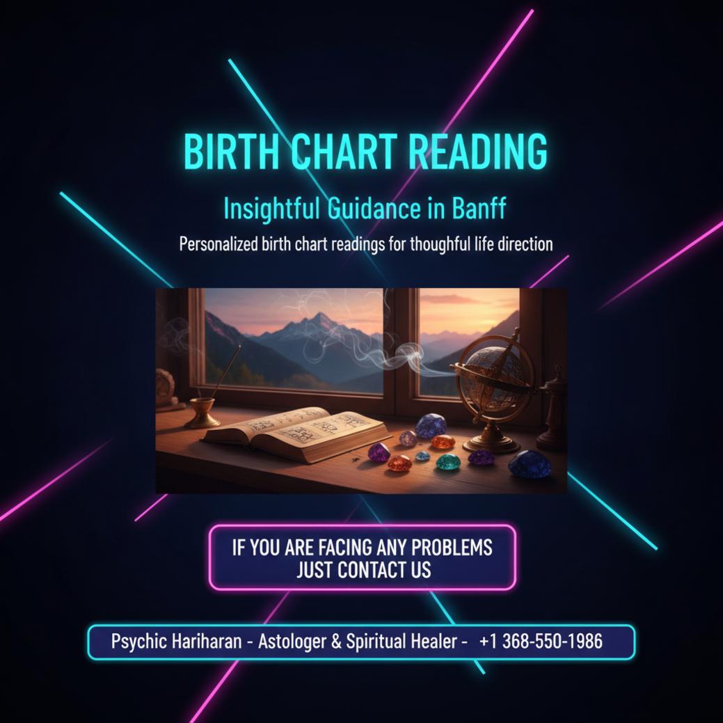 Birth chart reading tools with mountain view Banff Alberta