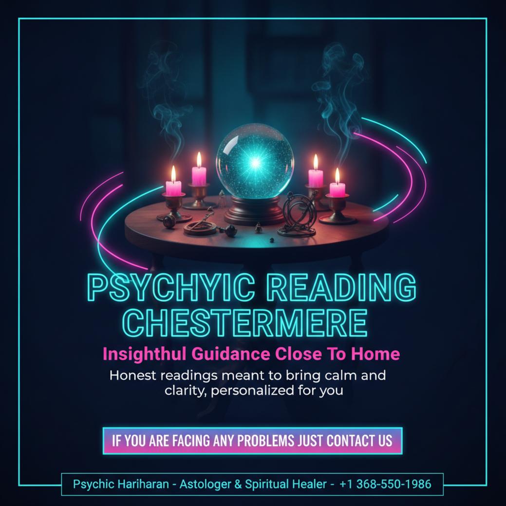 psychic reading setup with crystal ball and candles in Chestermere setting