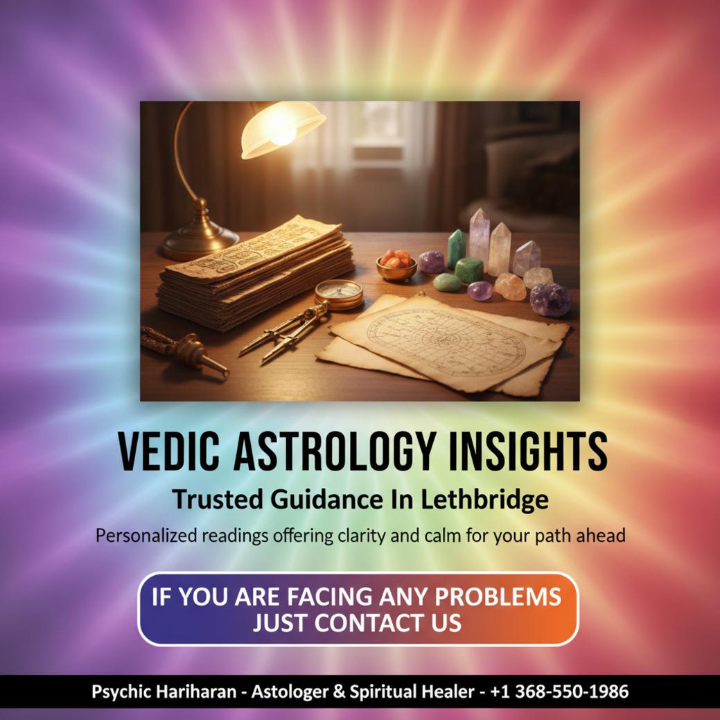 How Vedic Astrology in Lethbridge Offers Clarity and Guidance Traditional vedic astrology tools on a desk representing vedic astrology in Lethbridge